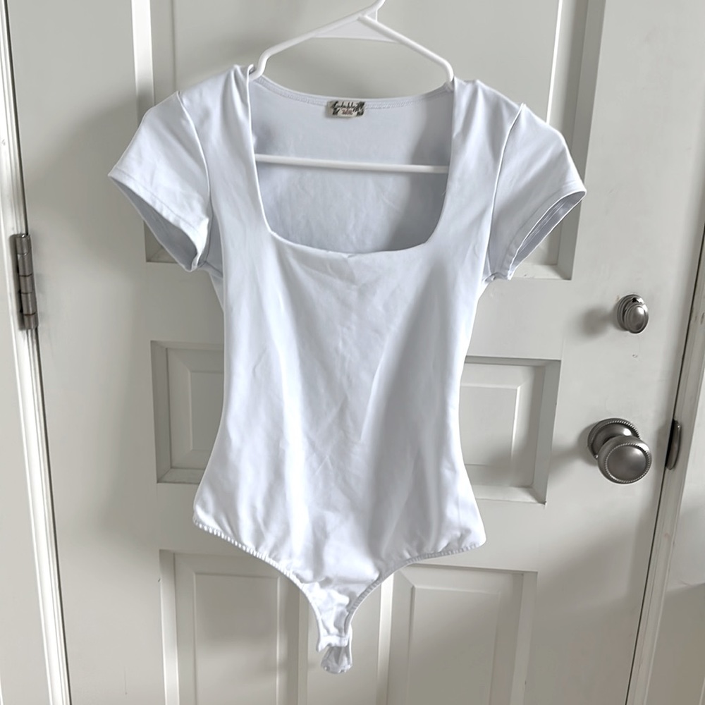 Fair and Square Neck Duo Bodysuit in White by Free People.